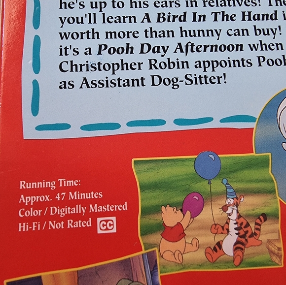 Winnie the Pooh Disney "POOH PARTY" Playtime VHS - Picture 4 of 6